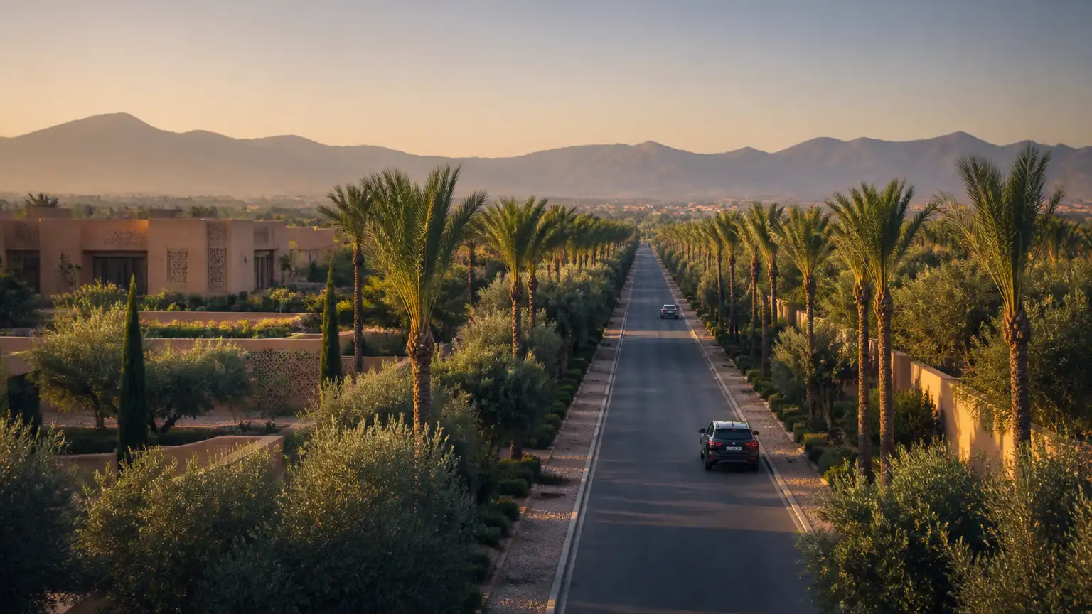 Route de Fès, quartier de Marrakech