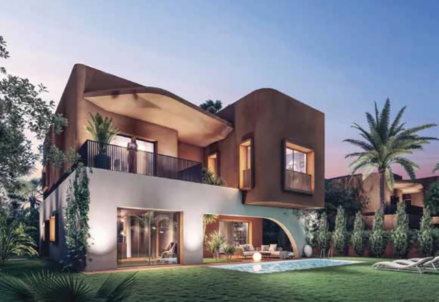 Grande villa neuve de 4 suites avec piscine dans un domaine privé à Marrakech