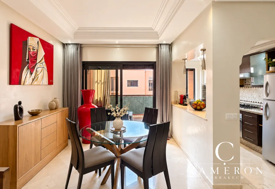 Appartement 2 chambres, 5e étage avec terrasse et piscine sur le toit - Hypercentre Guéliz, Marrakech
