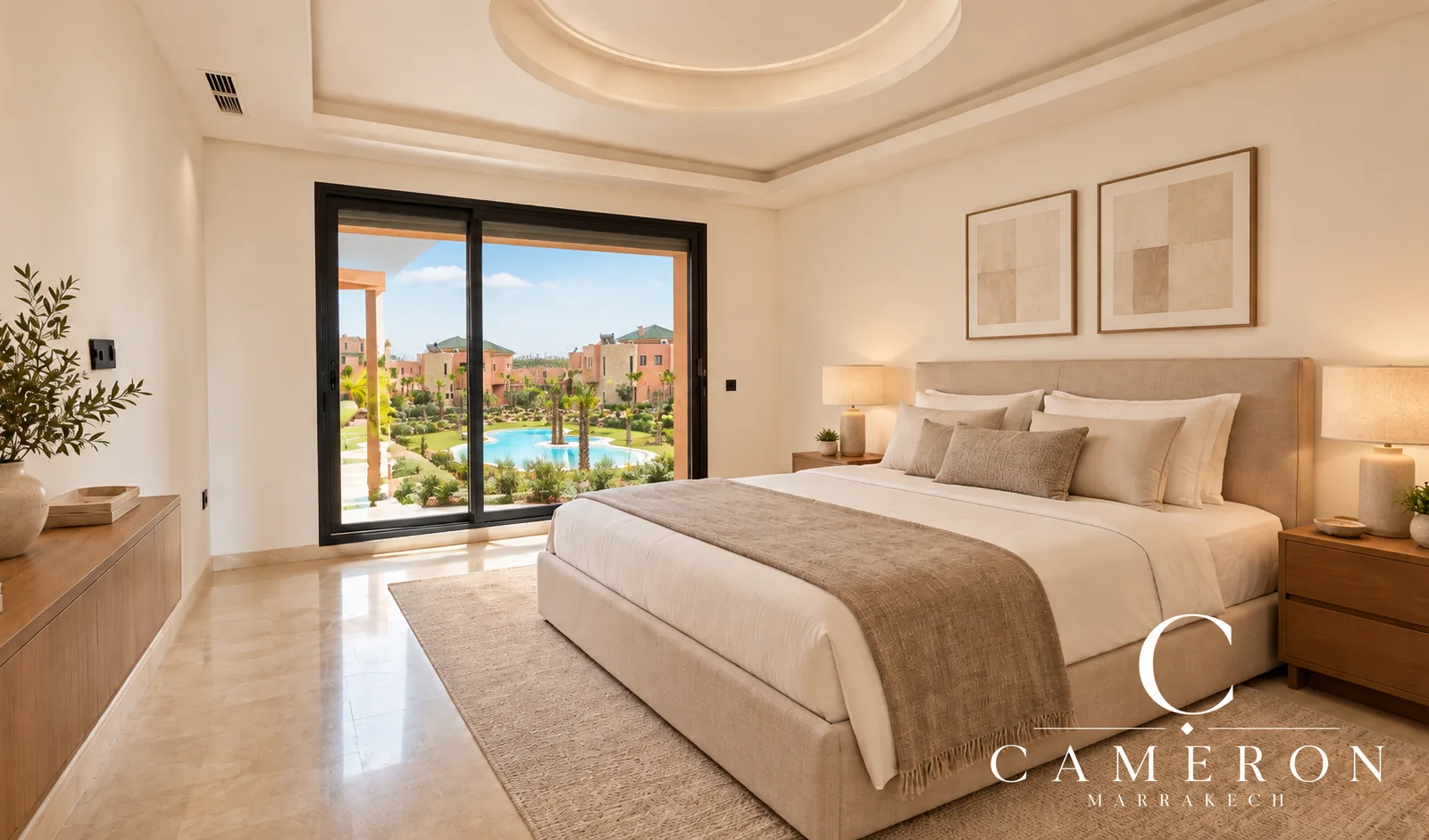 Villa 3 chambres à louer dans la Palmeraie de Marrakech – Domaine avec piscine