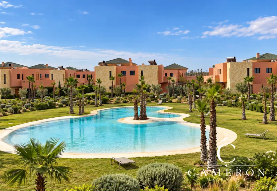 Villa neuve 3 façades avec terrasses dans un domaine avec piscine – Palmeraie, Marrakech