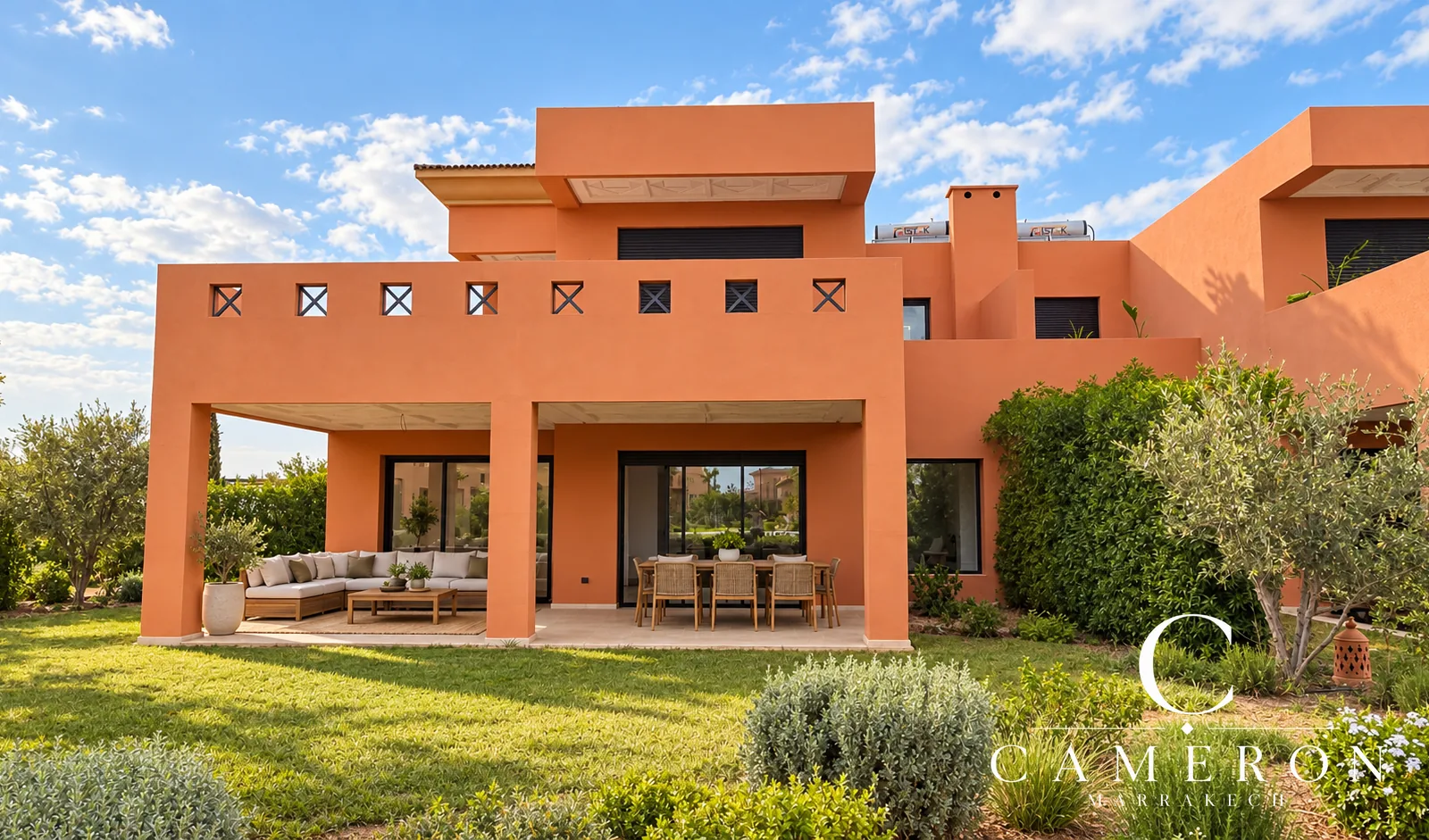New three-sided villa with terraces in a gated estate with a swimming pool – Palmeraie, Marrakech