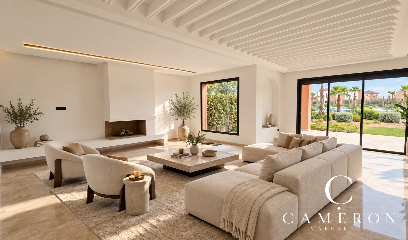 New three-sided villa with terraces in a gated estate with a swimming pool – Palmeraie, Marrakech